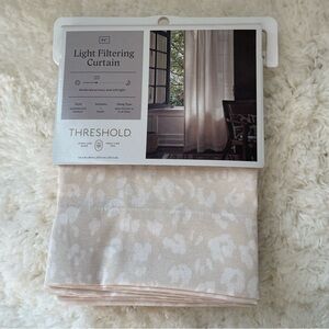 Threshold 54x84 Inch Light Filtering Printed Farrah Curtain in Cream - 1 Panel